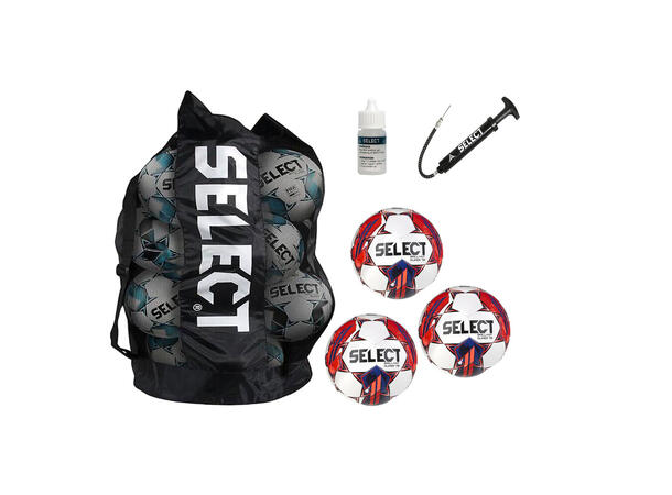 Elite fotballpakke fra Select 10 baller| bag | pumpe| ventilolje