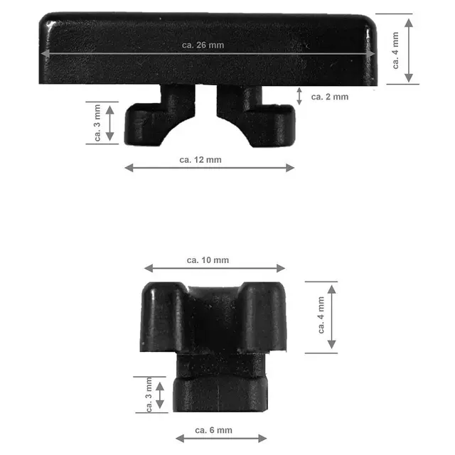 Nettkrok plast Svart ( 1 stk.) 26x10x4 mm - Svart 