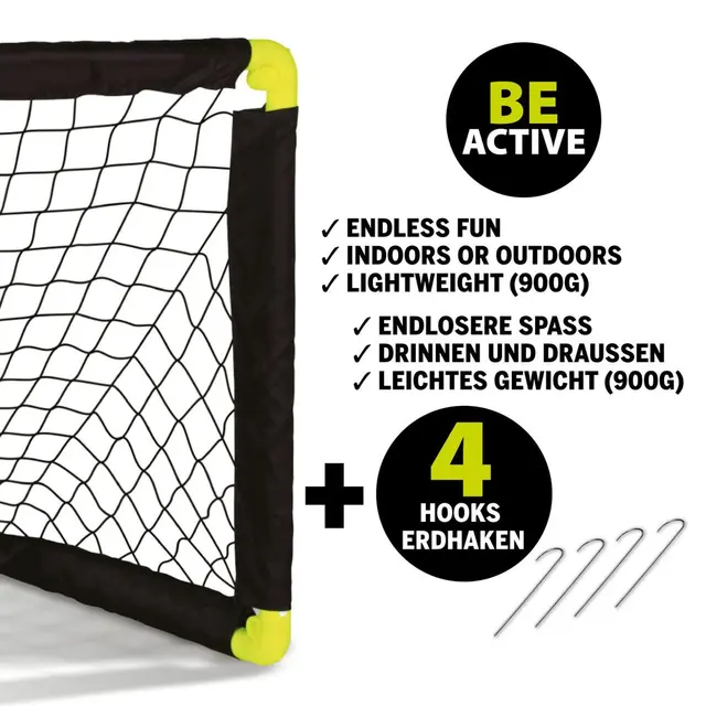 Schildkröt Fotballmål | 1 stk 90x60 cm | Sammenleggbart mål 